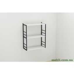 Книжкова полиця універсальна Ferrum-decor Стім 2 74x63x26 чорний ДСП Білий 16мм