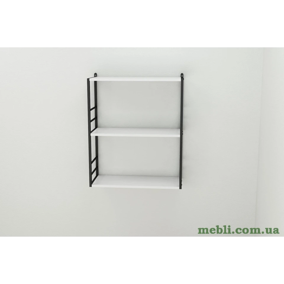 Книжкова полиця універсальна Ferrum-decor Стім 2 74x63x26 чорний ДСП Білий 16мм