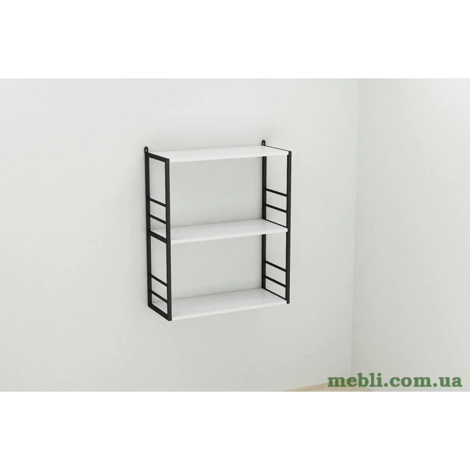 Книжкова полиця універсальна Ferrum-decor Стім 2 74x63x26 чорний ДСП Білий 16мм