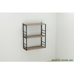 Книжкова полиця універсальна Ferrum-decor Стім 2 74x63x26 чорний ДСП Дуб Сонома Трюфель 16мм