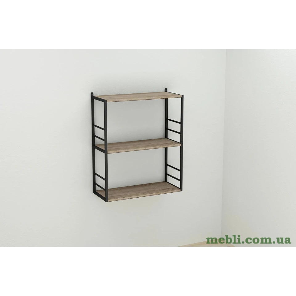 Книжкова полиця універсальна Ferrum-decor Стім 2 74x63x26 чорний ДСП Дуб Сонома Трюфель 16мм