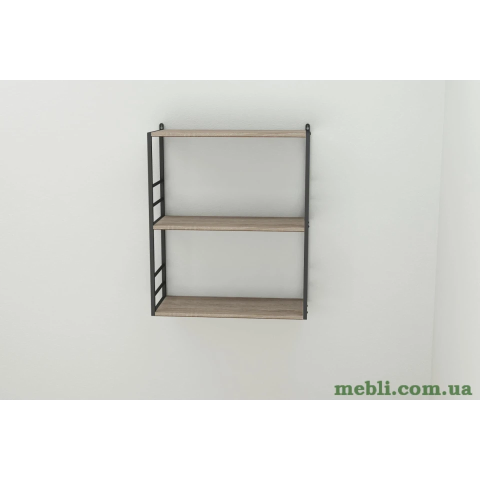 Книжкова полиця універсальна Ferrum-decor Стім 2 74x63x26 чорний ДСП Дуб Сонома Трюфель 16мм