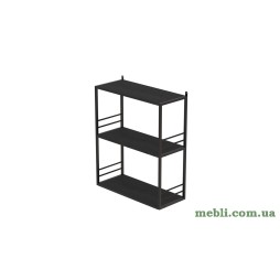 Книжкова полиця універсальна Стим 2 74x63x26 чорний ДСП Сосна Кембра 16мм