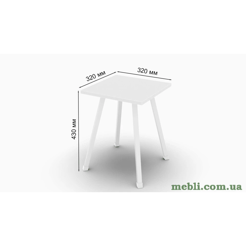 Табурет Ferrum-decor 430x320x320 Білий метал ДСП Білий