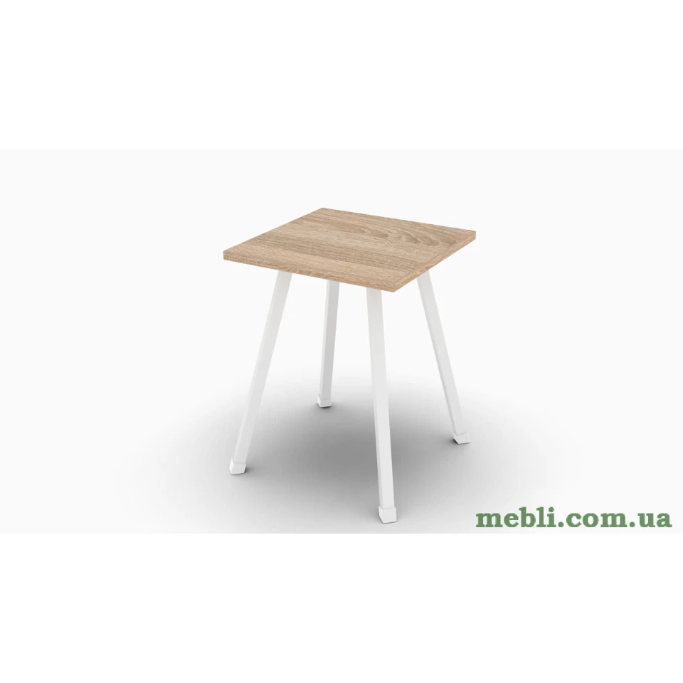 Табурет Ferrum-decor 430x320x320 Білий метал ДСП Дуб Сонома