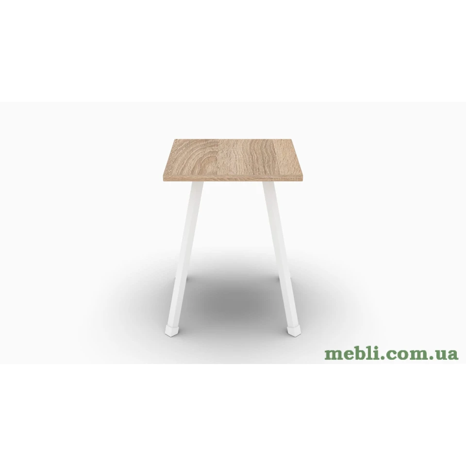 Табурет Ferrum-decor 430x320x320 Білий метал ДСП Дуб Сонома