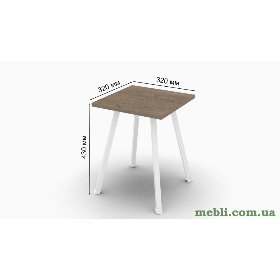 Табурет Ferrum-decor 430x320x320 Білий метал ДСП Дуб Сонома Трюфель