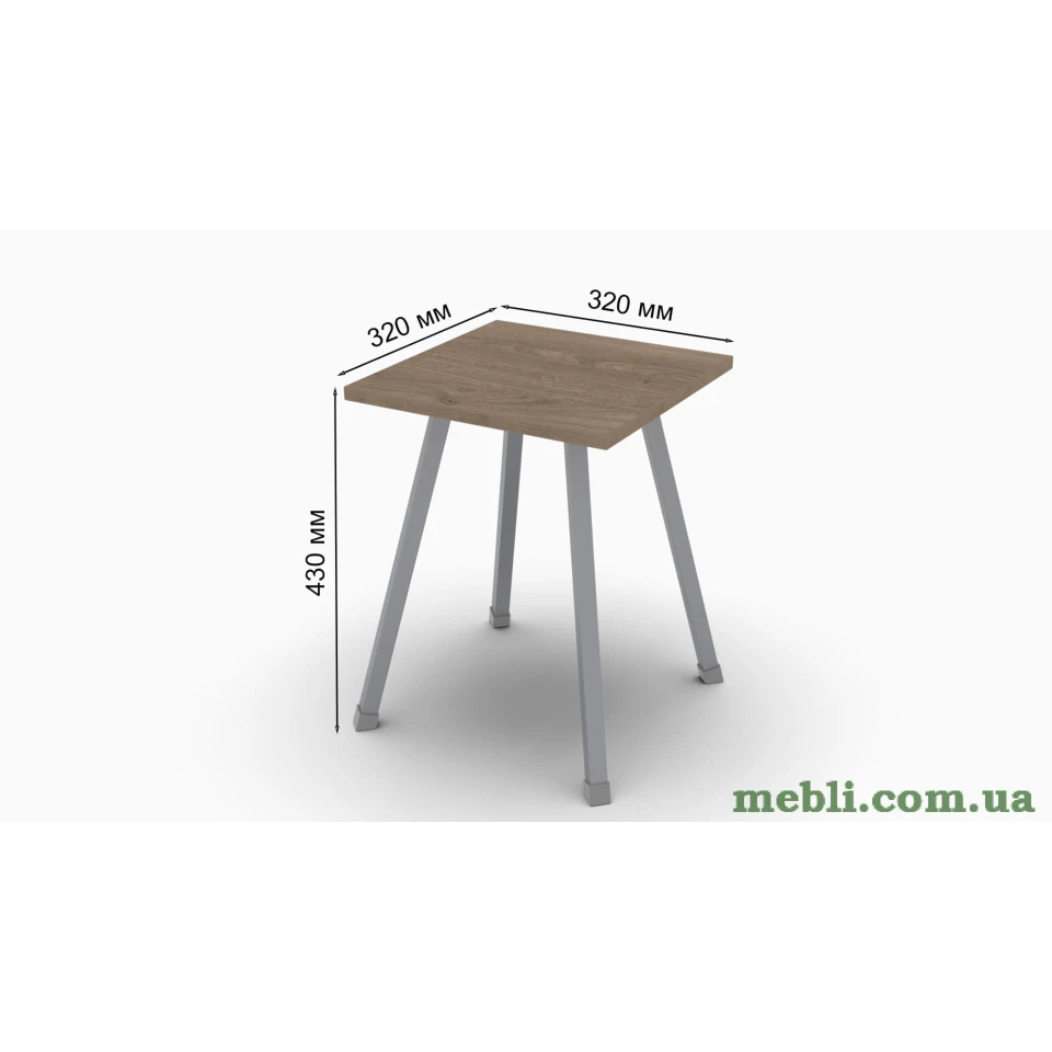 Табурет Ferrum-decor 430x320x320 Сірий метал ДСП Дуб Сонома Трюфель