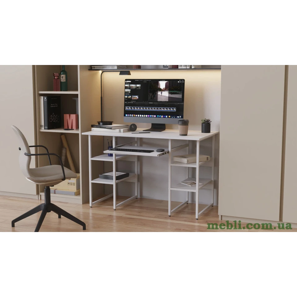 Комп'ютерний стіл Ferrum-decor Тім 75x120x60 білий ДСП Білий 16мм