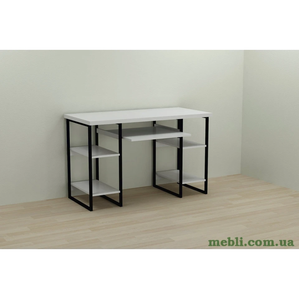Комп'ютерний стіл Ferrum-decor Тім 75x120x60 чорний ДСП Білий 32мм