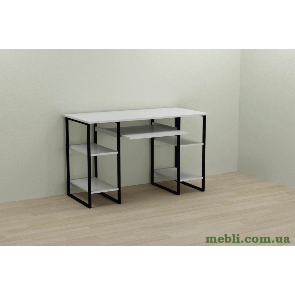Комп'ютерний стіл Ferrum-decor Тім 75x120x70 чорний ДСП Білий 16мм