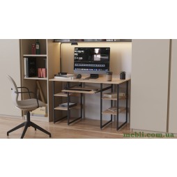 Комп'ютерний стіл Ferrum-decor Тім 75x120x70 чорний ДСП Дуб Артизан 16мм