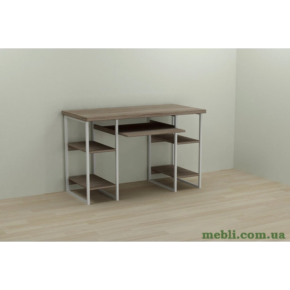 Комп'ютерний стіл Ferrum-decor Тім 75x140x60 білий ДСП Дуб Сонома Труфель 32мм