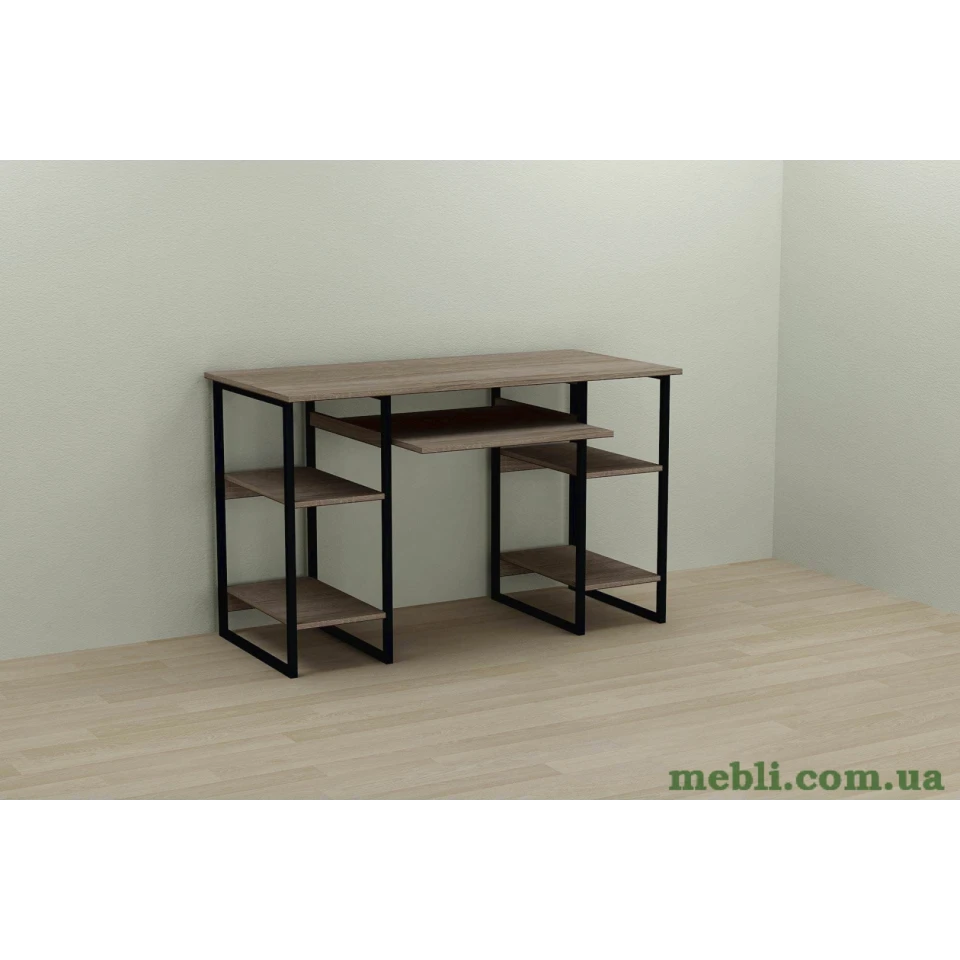 Комп'ютерний стіл Ferrum-decor Тім 75x140x60 чорний ДСП Дуб Сонома Труфель 16мм