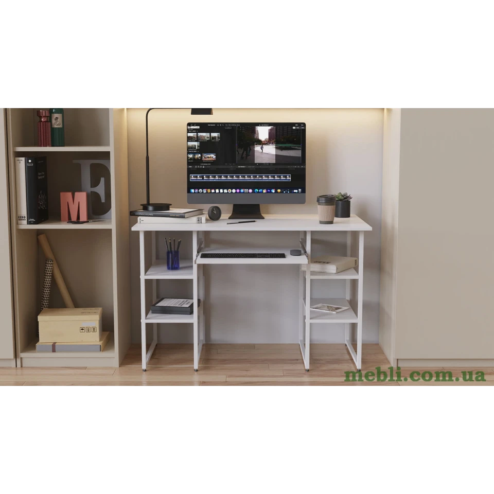 Комп'ютерний стіл Ferrum-decor Тім 75x140x70 білий ДСП Білий 16мм