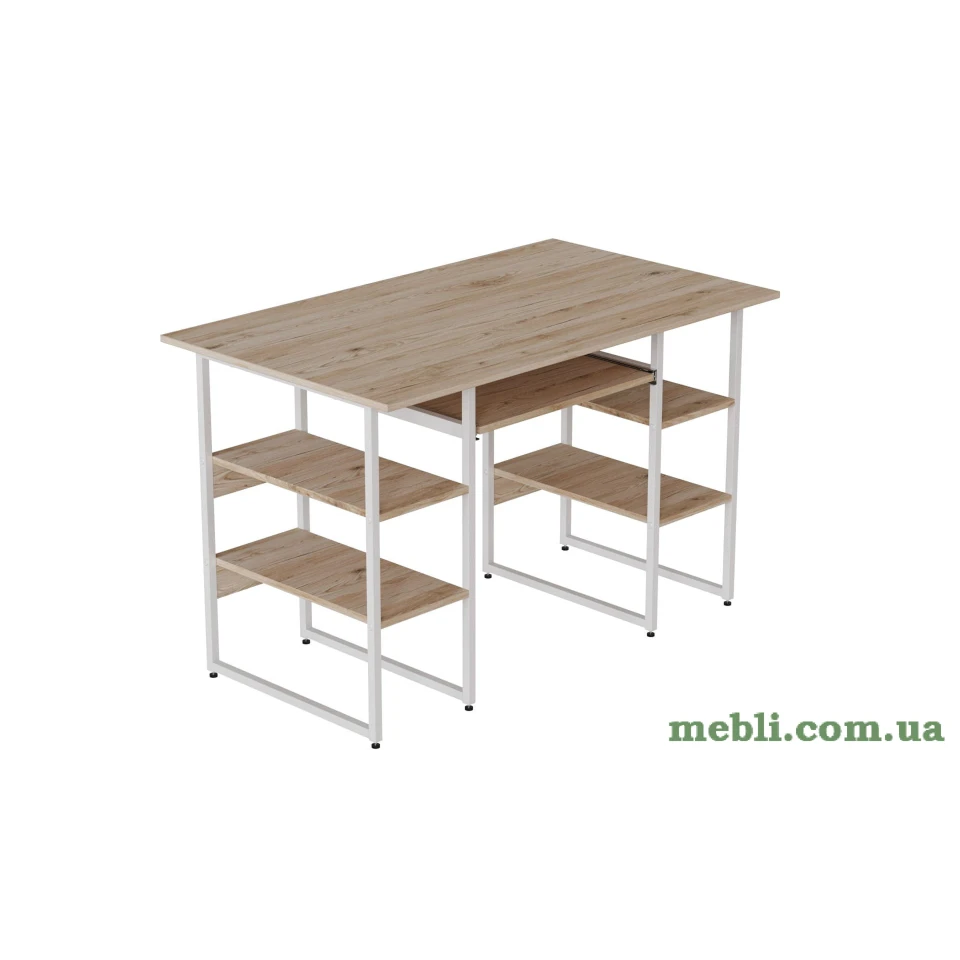 Комп'ютерний стіл Ferrum-decor Тім 75x140x70 білий ДСП Дуб Артізан 32мм