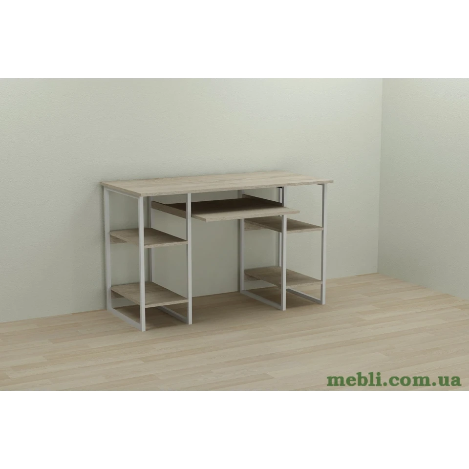 Комп'ютерний стіл Ferrum-decor Тім 75x140x70 білий ДСП Дуб Сонома 16мм