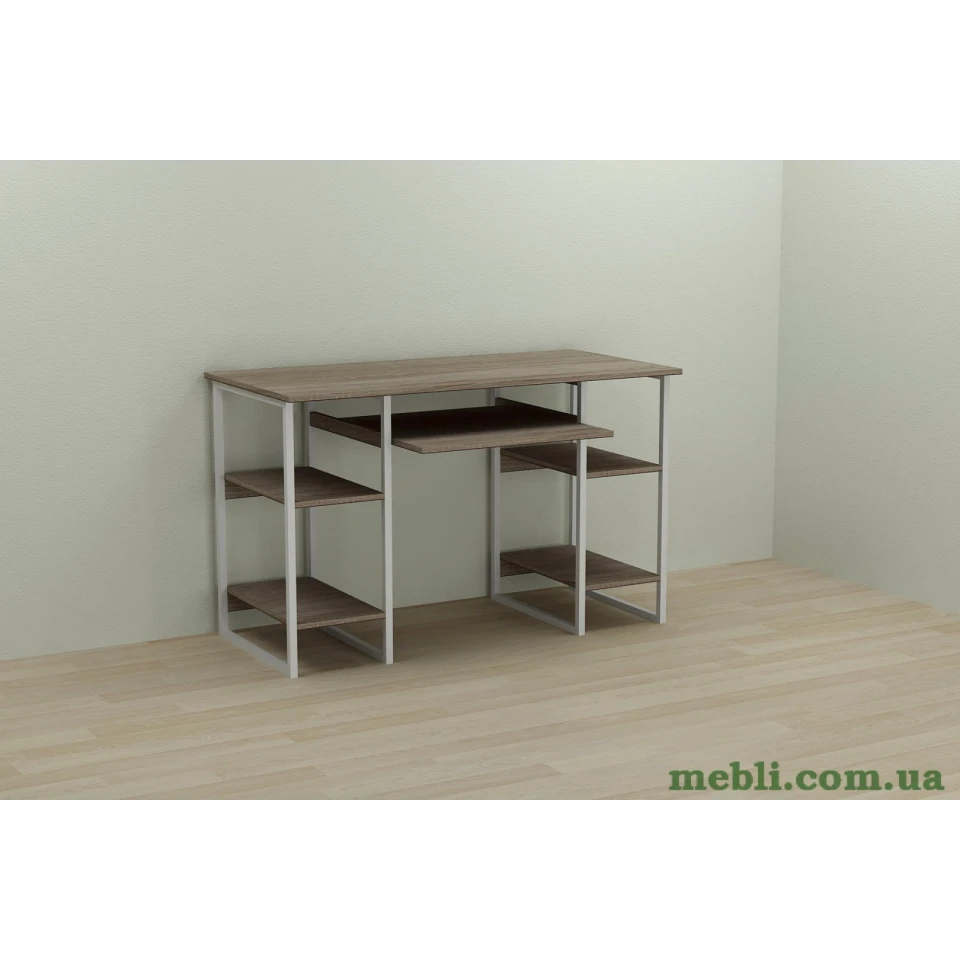 Комп'ютерний стіл Ferrum-decor Тім 75x140x70 білий ДСП Дуб Сонома Труфель 16мм