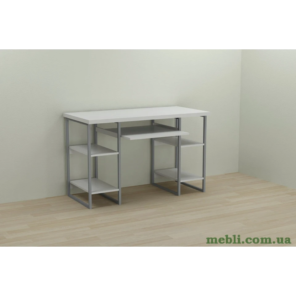 Комп'ютерний стіл Ferrum-decor Тім 75x140x70 сірий ДСП Білий 32мм