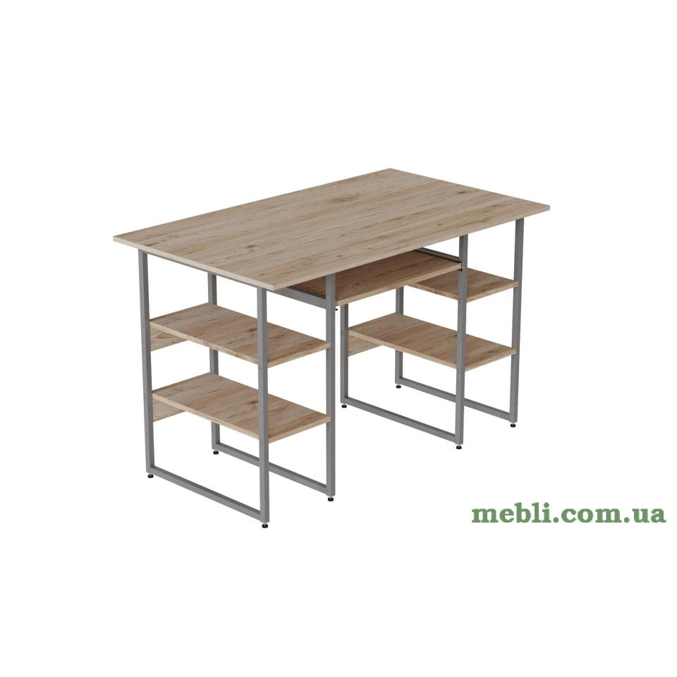 Комп'ютерний стіл Ferrum-decor Тім 75x140x70 сірий ДСП Дуб Артізан 16мм
