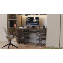 Комп'ютерний стіл Ferrum-decor Тім 75x140x70 чорний ДСП Дуб Сонома Труфель 16мм