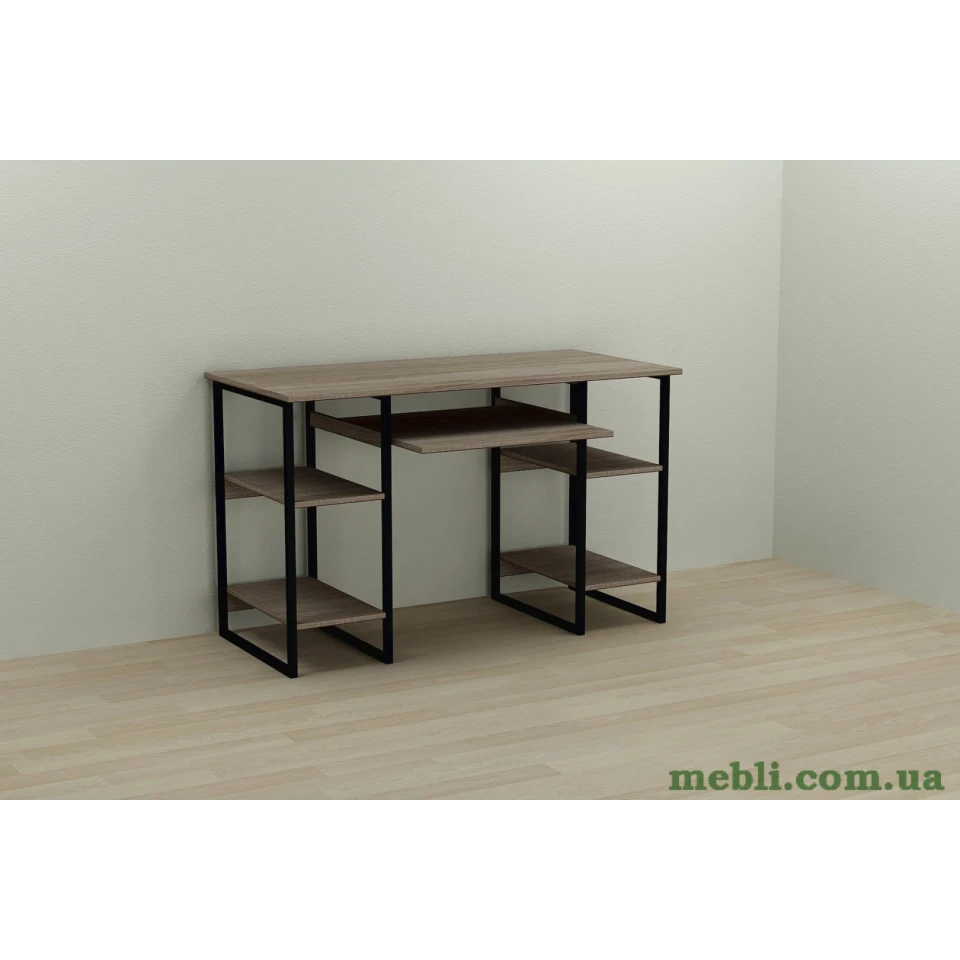 Комп'ютерний стіл Ferrum-decor Тім 75x140x70 чорний ДСП Дуб Сонома Труфель 16мм