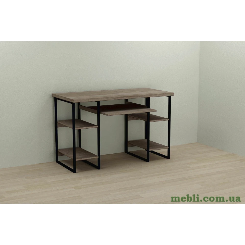 Комп'ютерний стіл Ferrum-decor Тім 75x140x70 чорний ДСП Дуб Сонома Труфель 32мм