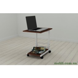 Стіл приставний Ferrum-decor Френа 62x40x60 метал Білий ДСП Венге 16мм