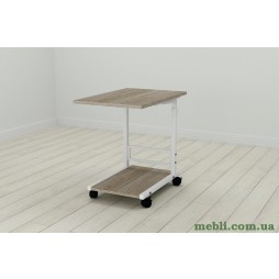 Стіл приставний Ferrum-decor Френу 62x40x60 метал Білий ДСП Дуб Дуб Сонома Трюфель 16мм