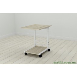 Стіл приставний Ferrum-decor Френу 62x40x60 метал Білий ДСП Дуб Сонома 16мм