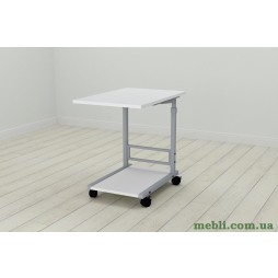 Стіл приставний Ferrum-decor Френу 62x40x60 метал Сірий ДСП Білий 16мм