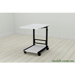 Стіл приставний Ferrum-decor Френу 62x40x60 метал Чорний ДСП Білий 16мм