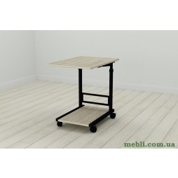 Стіл приставний Ferrum-decor Френу 62x40x60 метал Чорний ДСП Дуб Сонома 16мм