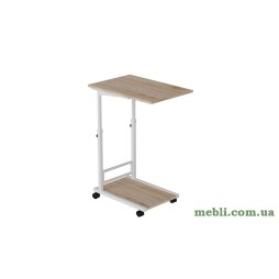 Стіл приставний Френу 62x40x60 метал Білий ДСП Дуб Сан-Марино 16мм