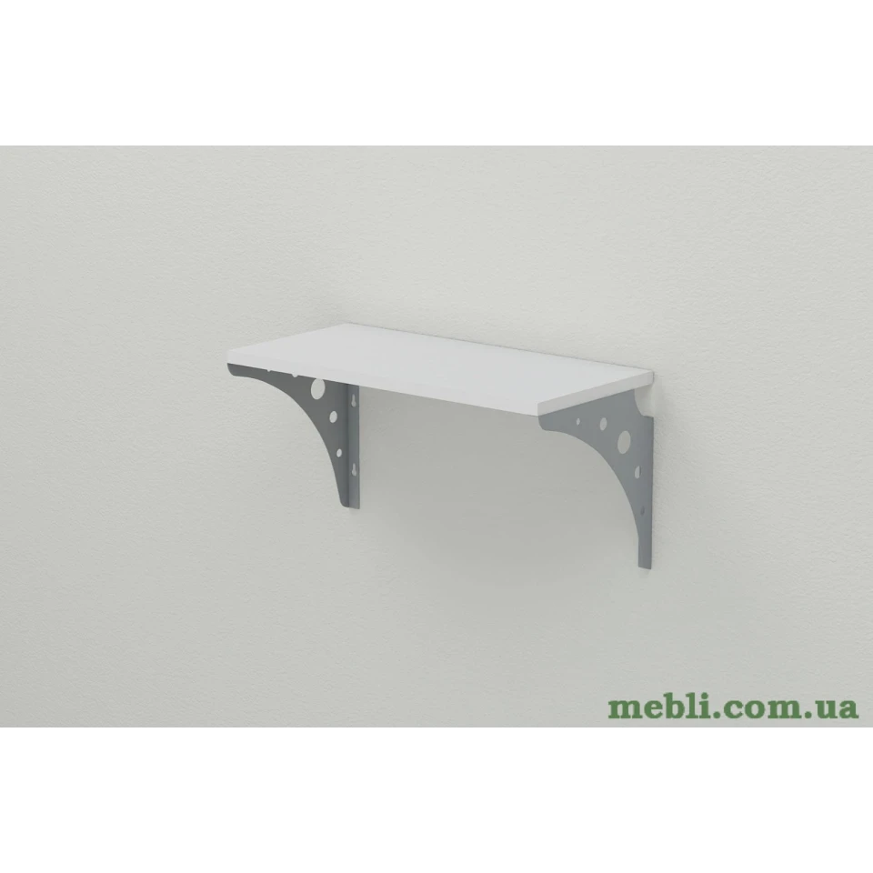 Полиця настінна Ferrum-decor Ханді 2 240x500x240 метал Сірий ДСП Білий