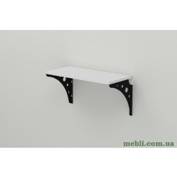 Полиця настінна Ferrum-decor Ханді 2 240x500x240 метал Чорний ДСП Білий