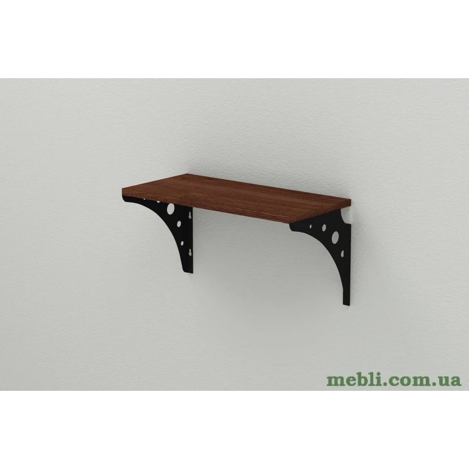 Полиця настінна Ferrum-decor Ханді 2 240x500x240 метал Чорний ДСП Венге