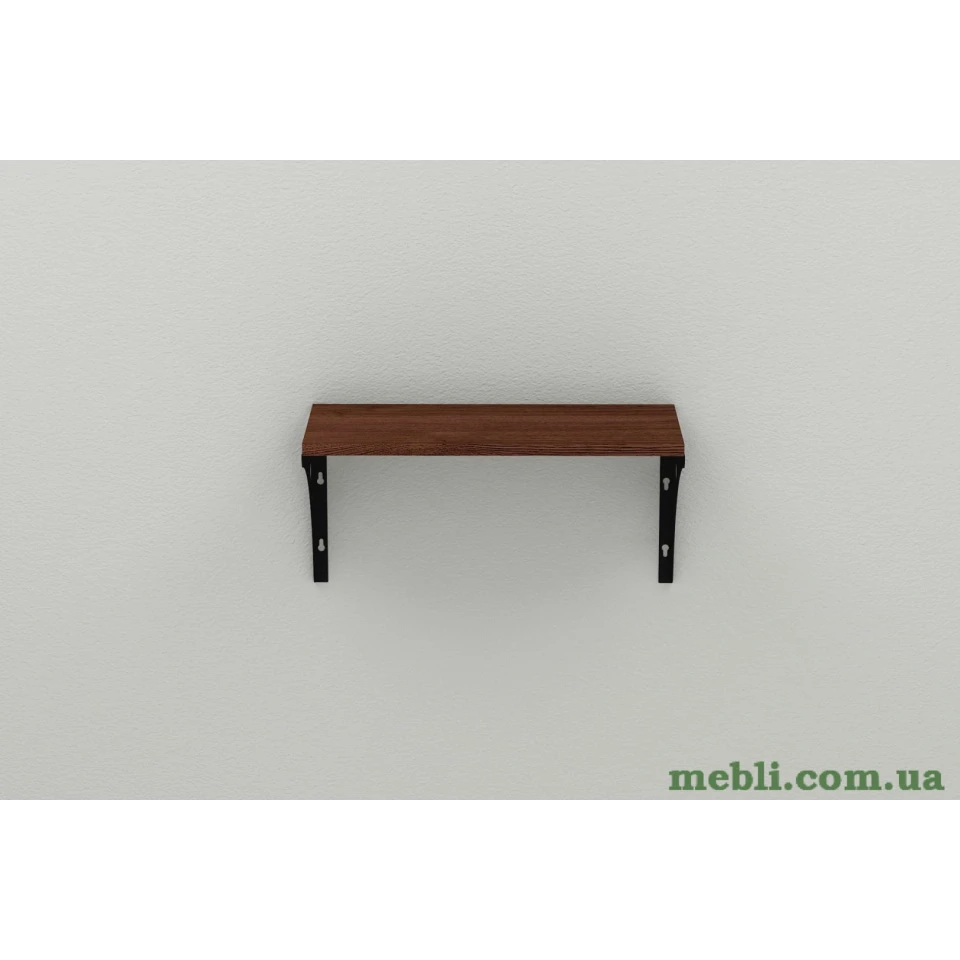Полиця настінна Ferrum-decor Ханді 2 240x500x240 метал Чорний ДСП Венге