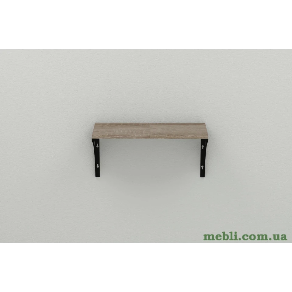 Полиця настінна Ferrum-decor Ханді 2 240x500x240 метал Чорний ДСП Сонома Трюфель