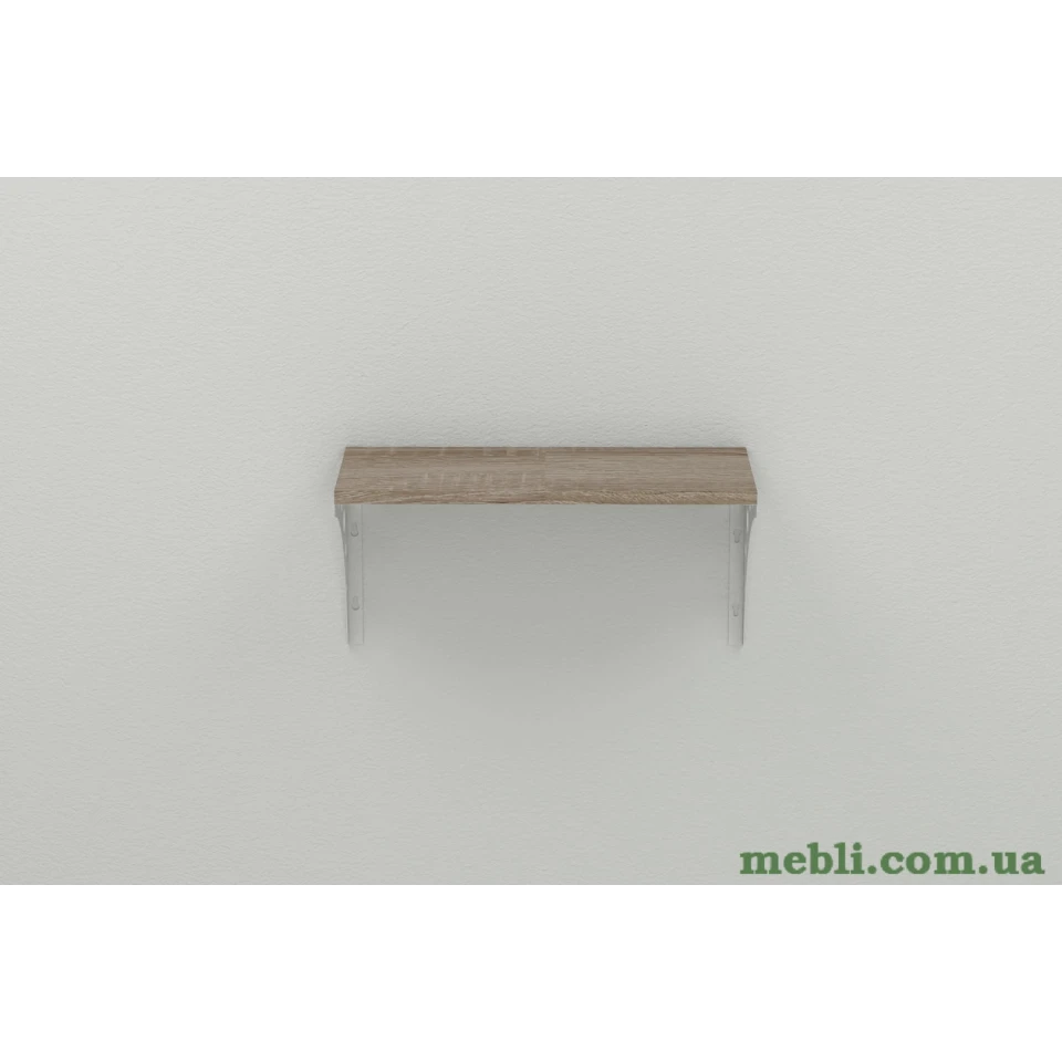 Полиця настінна Ferrum-decor Ханді 2 240x600x240 метал Білий ДСП Сонома Трюфель