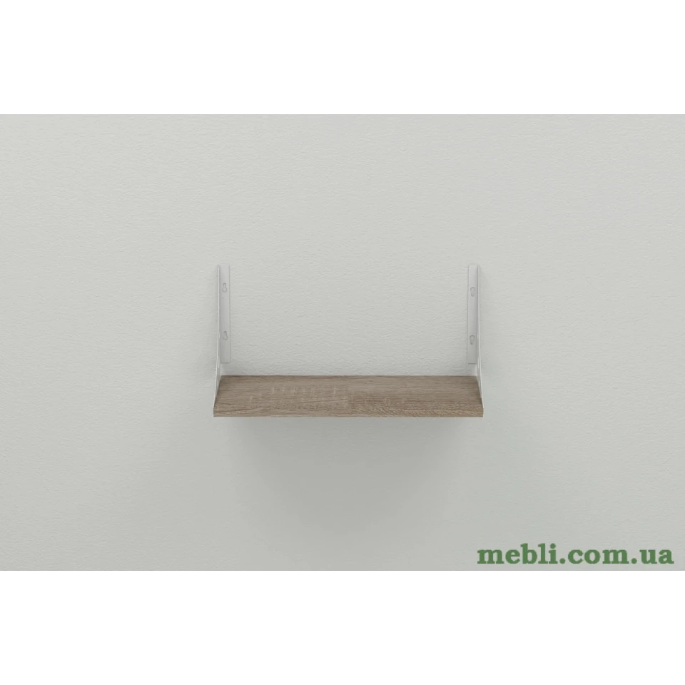 Полиця настінна Ferrum-decor Ханді 2 240x600x240 метал Білий ДСП Сонома Трюфель