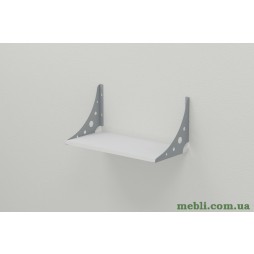 Полиця настінна Ferrum-decor Ханді 2 240x600x240 метал Сірий ДСП Білий