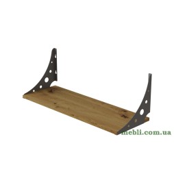 Полиця настінна Ferrum-decor Ханді 2 240x600x240 метал Сірий ДСП Дуб Артізан