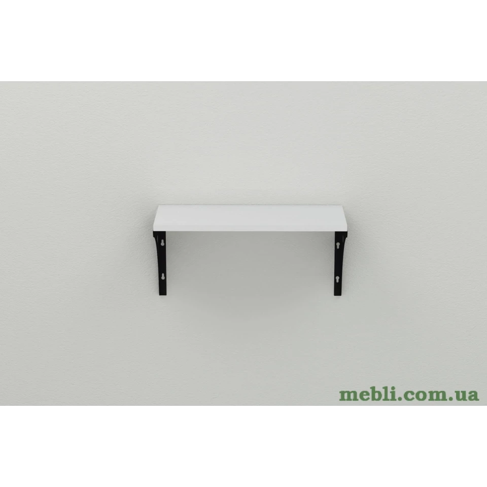 Полиця настінна Ferrum-decor Ханді 2 240x600x240 метал Чорний ДСП Білий