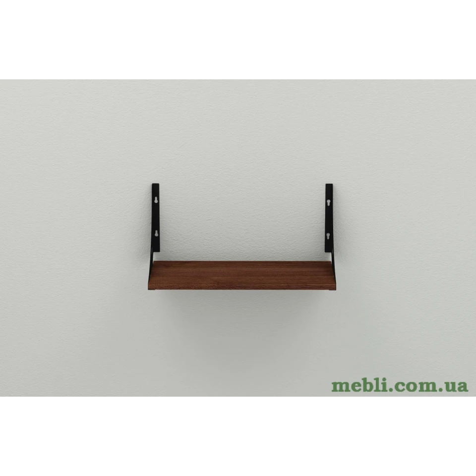 Полиця настінна Ferrum-decor Ханді 2 240x600x240 метал Чорний ДСП Венге