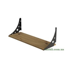 Полиця настінна Ferrum-decor Ханді 2 240x600x240 метал Чорний ДСП Дуб Артізан