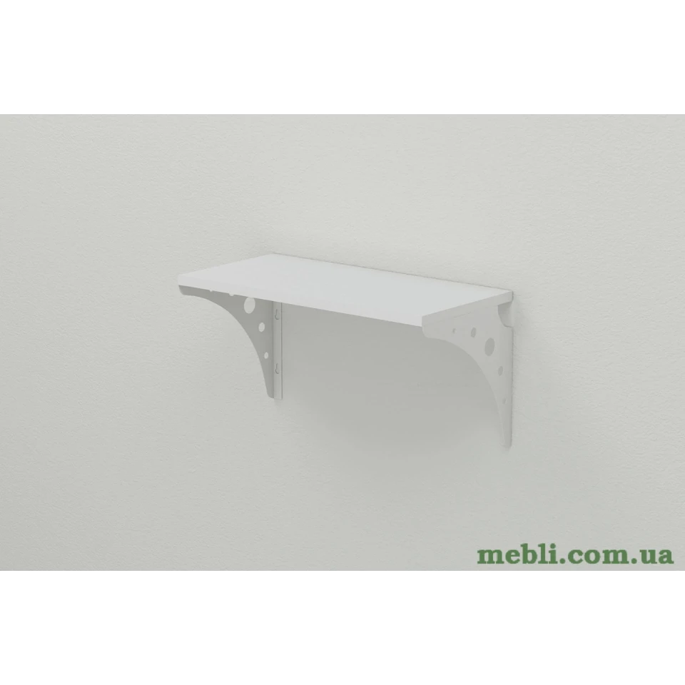 Полиця настінна Ferrum-decor Ханді 2 240x700x240 метал Білий ДСП Білий