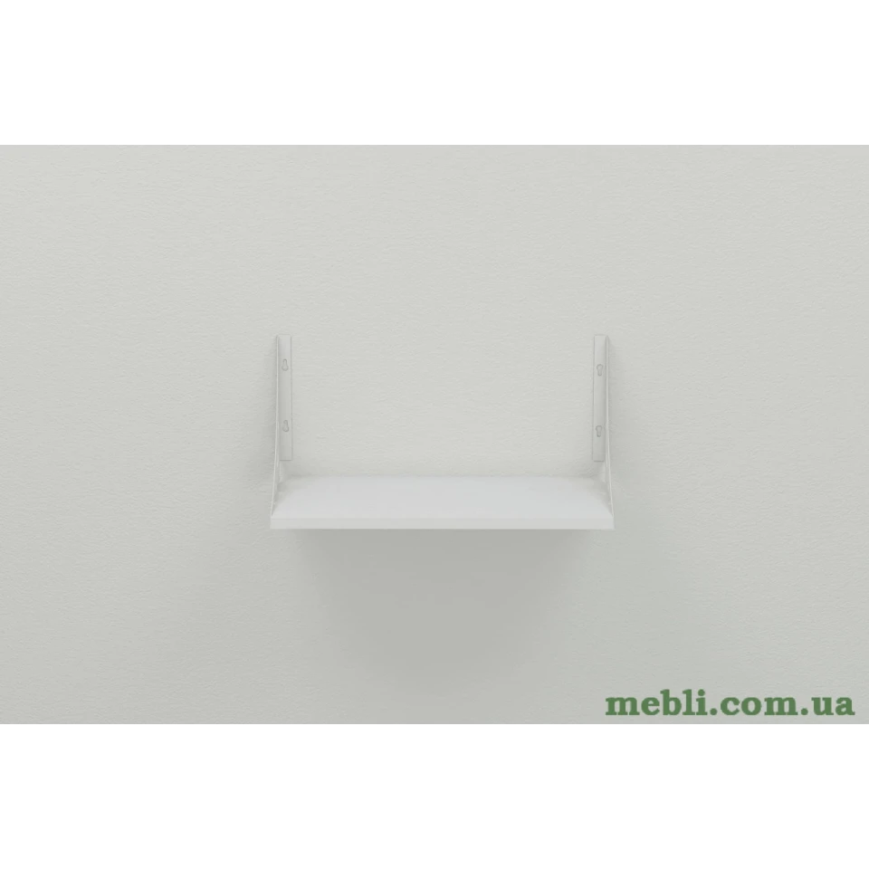Полиця настінна Ferrum-decor Ханді 2 240x700x240 метал Білий ДСП Білий