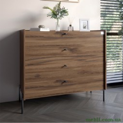 Комод із 4 шухлядами LION Wood із чорними ніжками 100х90х45 Дуб Ліворно