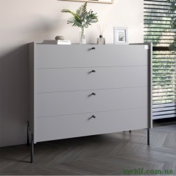 Комод із 4 шухлядами LION Wood із чорними ніжками 100х90х45 Кашемір